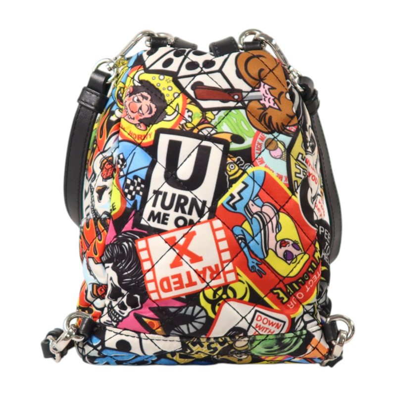 MOSCHINO 尼龍Rucksack銀扣背包-1