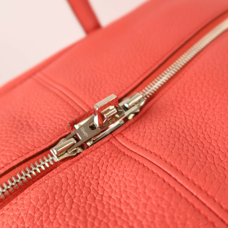 HERMES Clemence皮革Victoria 43銀扣手挽袋Rouge Casaque-8