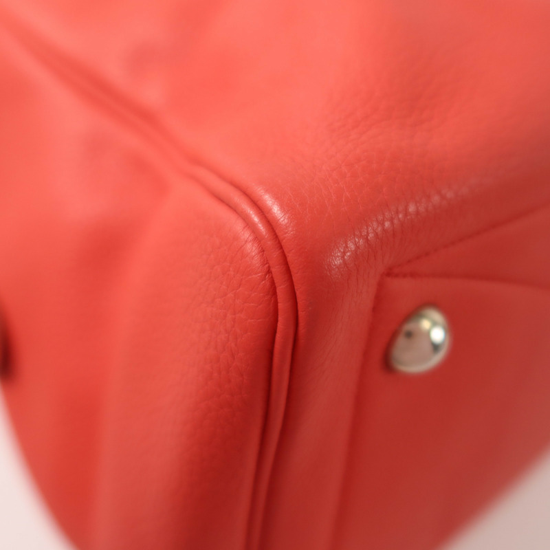 HERMES Clemence皮革Victoria 43銀扣手挽袋Rouge Casaque-10