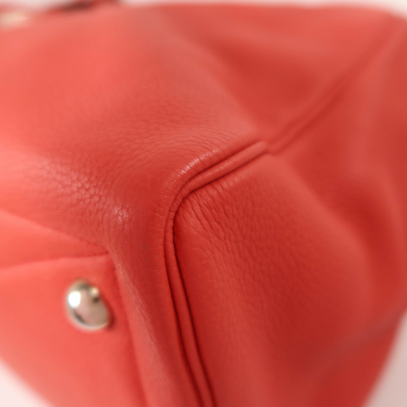 HERMES Clemence皮革Victoria 43銀扣手挽袋Rouge Casaque-11