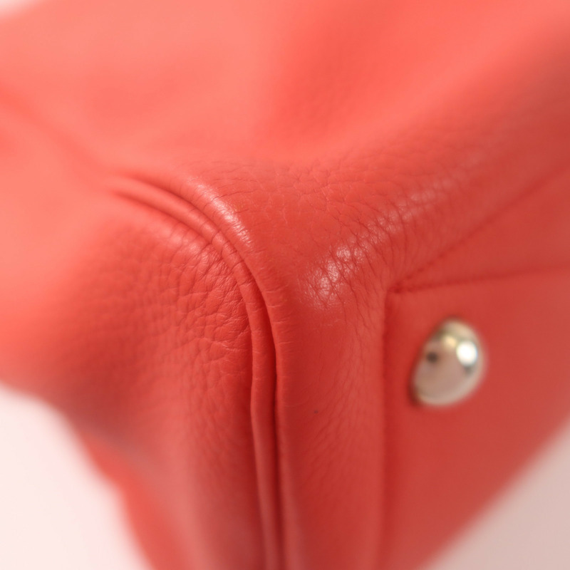 HERMES Clemence皮革Victoria 43銀扣手挽袋Rouge Casaque-12
