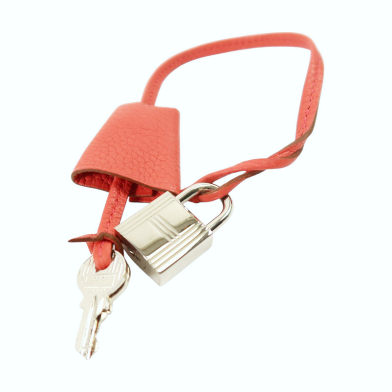 HERMES Clemence皮革Victoria 43銀扣手挽袋Rouge Casaque-14