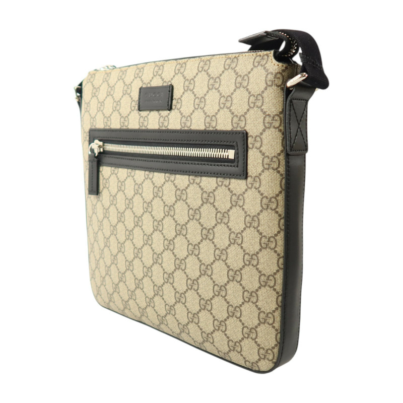GUCCI 塗層帆布Shoulder Bag銀扣肩背袋-2