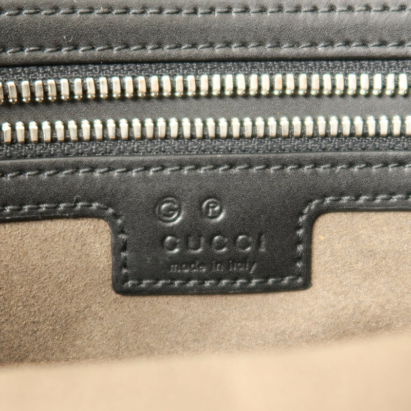 GUCCI 塗層帆布Shoulder Bag銀扣肩背袋-5