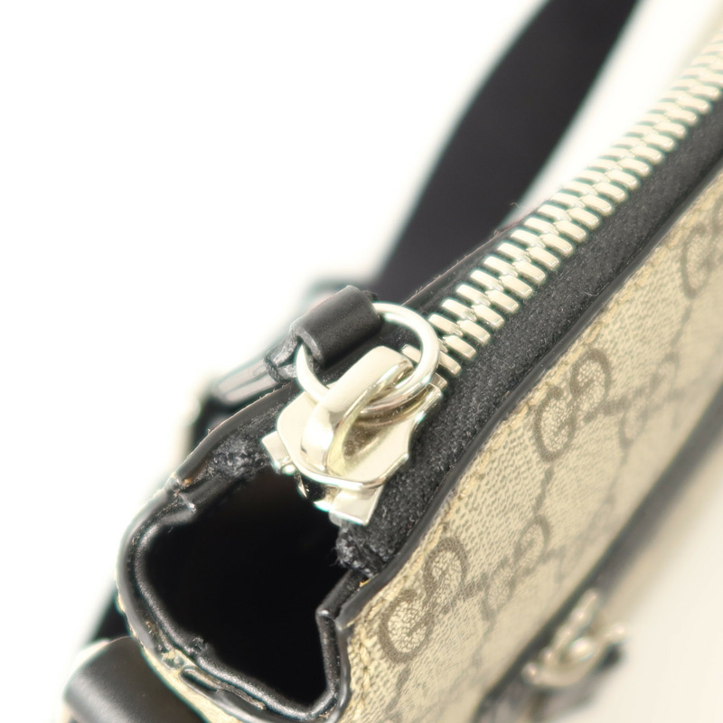 GUCCI 塗層帆布Shoulder Bag銀扣肩背袋-8