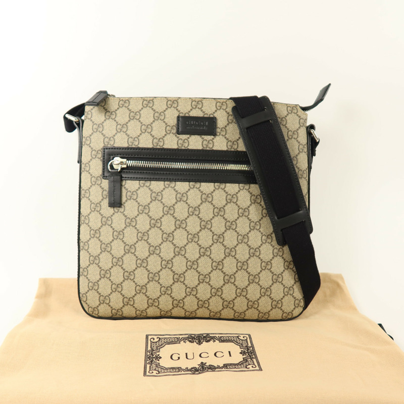 GUCCI 塗層帆布Shoulder Bag銀扣肩背袋-9