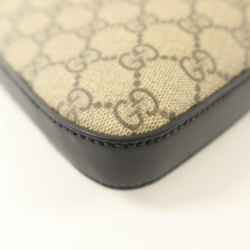 GUCCI 塗層帆布Shoulder Bag銀扣肩背袋-10