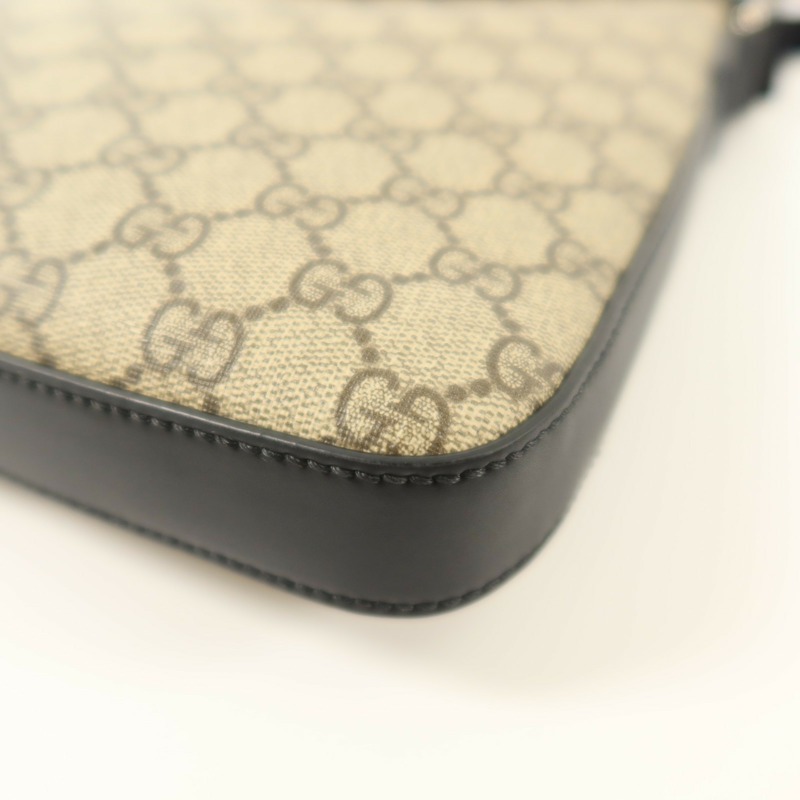 GUCCI 塗層帆布Shoulder Bag銀扣肩背袋-13