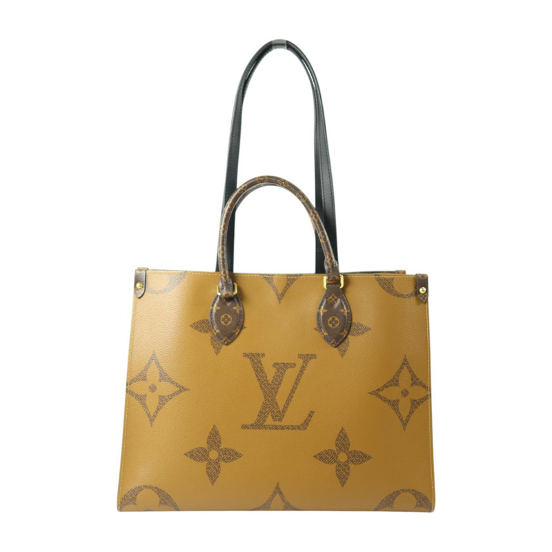 LOUIS VUITTON Monogram Reverse On The Go MM金扣手挽肩背兩用袋-1