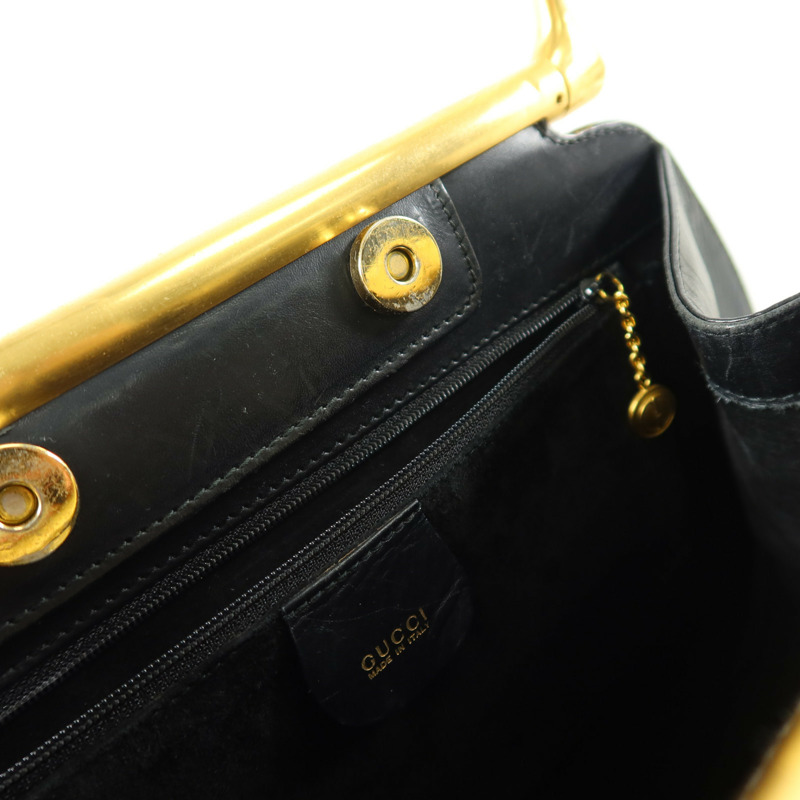 GUCCI 麂皮皮革Horsebit Snaffle Bag金扣手挽袋-15