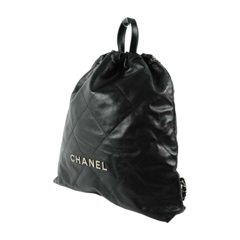CHANEL 牛皮皮革Chanel 22 Backpack銀扣背包-2