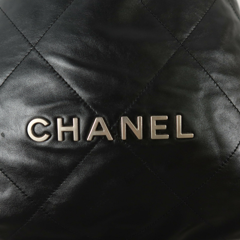 CHANEL 牛皮皮革Chanel 22 Backpack銀扣背包-8