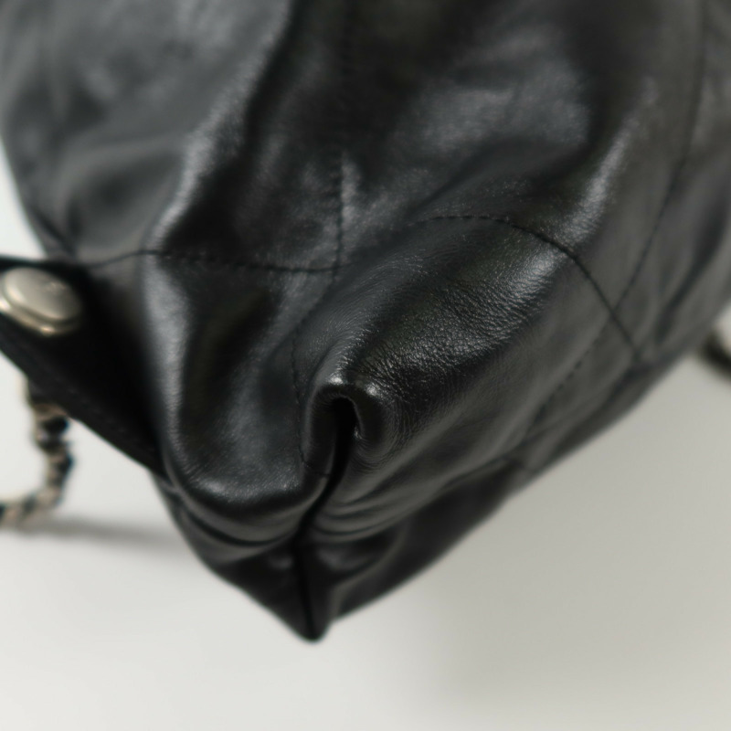 CHANEL 牛皮皮革Chanel 22 Backpack銀扣背包-11