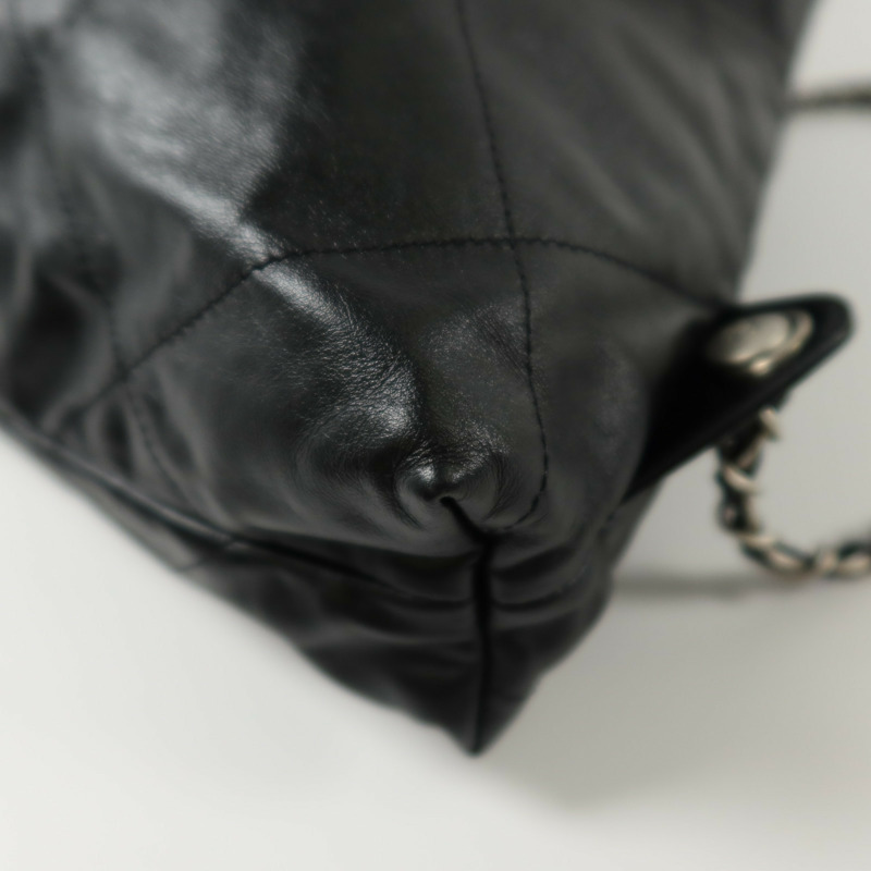 CHANEL 牛皮皮革Chanel 22 Backpack銀扣背包-12