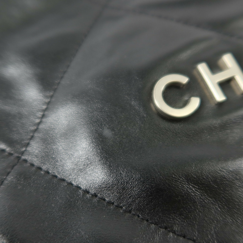 CHANEL 牛皮皮革Chanel 22 Backpack銀扣背包-13