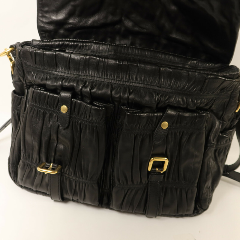 PRADA 牛皮皮革Gaufre Messenger Bag肩背袋-4