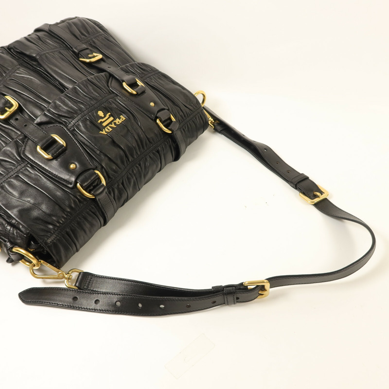 PRADA 牛皮皮革Gaufre Messenger Bag肩背袋-9