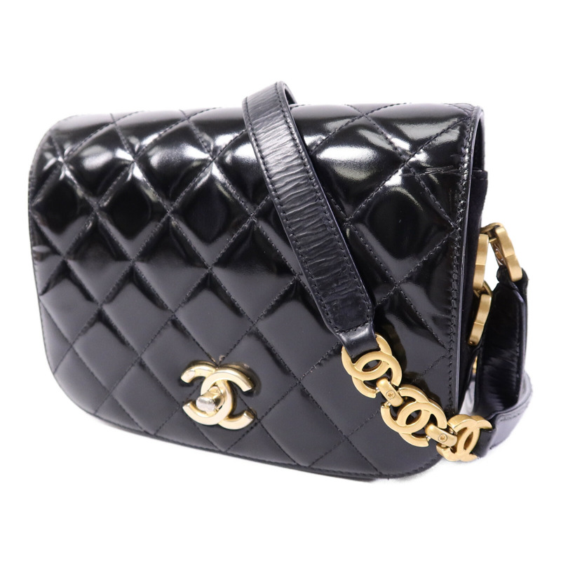 CHANEL 漆皮/麂皮皮革Mini Messenger肩背袋-2