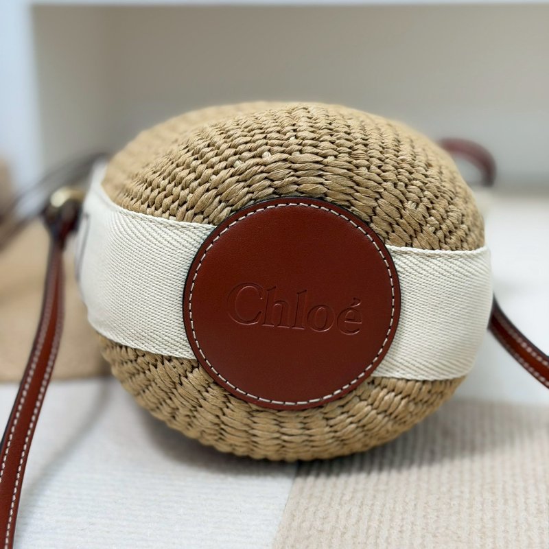 🏷Chloe 蔻依．Woody Basket 草編水桶包-8