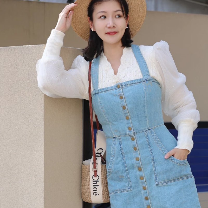 🏷Chloe 蔻依．Woody Basket 草編水桶包-22