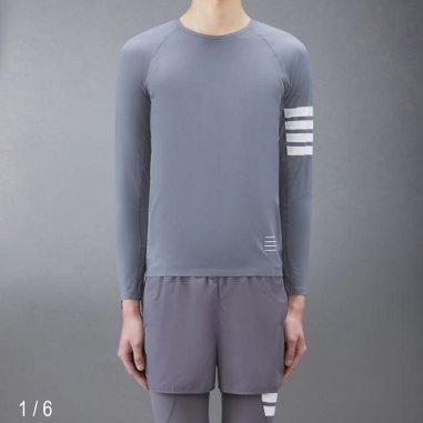 💎Han's house精品服飾💎 Thom Browne TB 機能 彈性 運動 4槓 長袖 義大利製 男女共穿 現貨M原價 15500-6