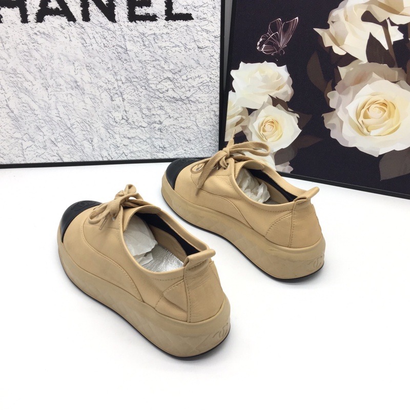 CHANEL香奈兒經典米拼黑色德比鞋， 附件：盒子 尺碼：37-3