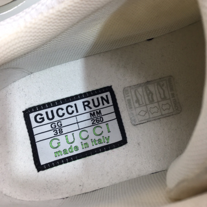 GUCCI古馳RUN舒適系帶圓頭低幫運動休閒鞋 無附件，尺碼38-6