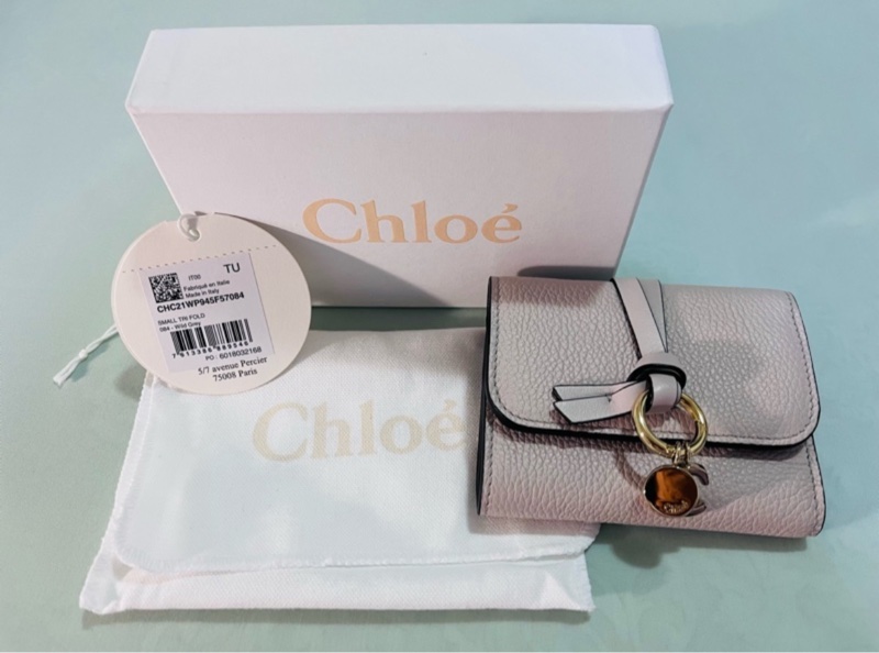 Chloe’ ALPHABET C LOGO小牛皮三折夾-3