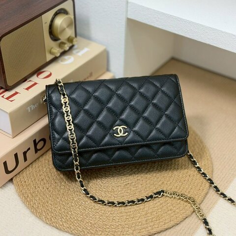 🏷Chanel 香奈兒．22P Coco woc 季節款 荔枝牛黑金 芯片款