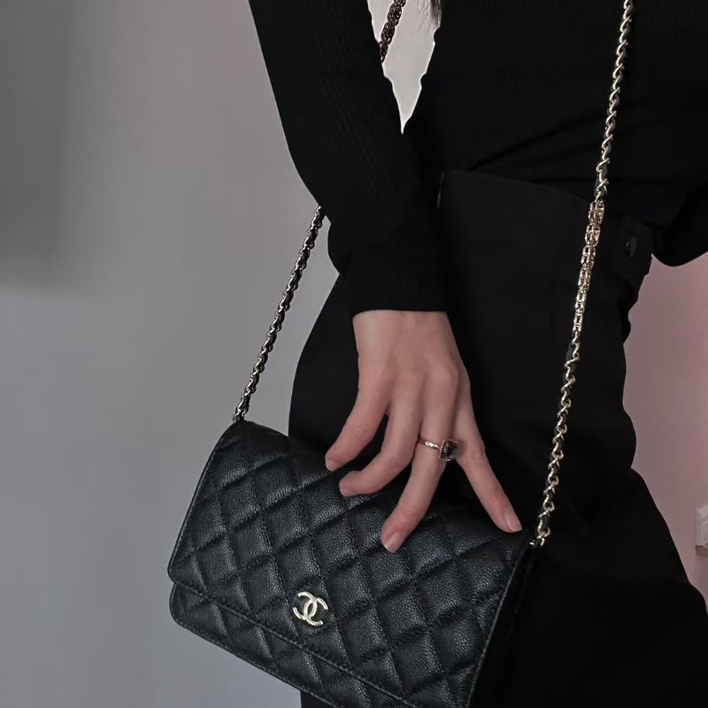 🏷Chanel 香奈兒.22P Coco woc 季節款 荔枝牛黑金 芯片款-27