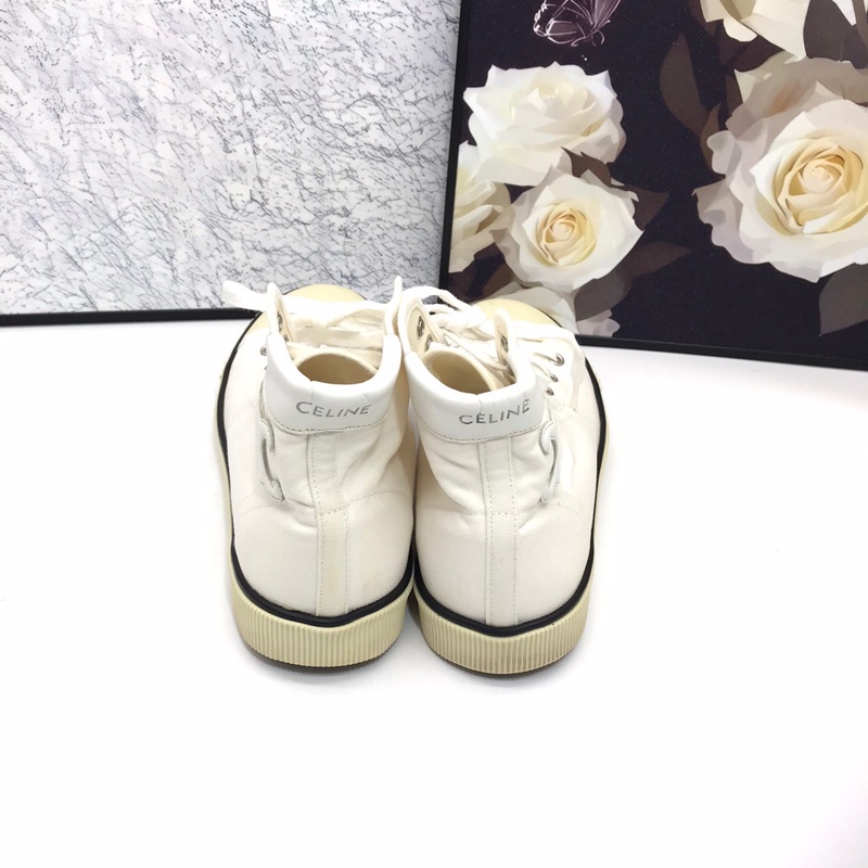 CELINE賽琳白色高幫帆布鞋 尺碼38 碼  無配件-4