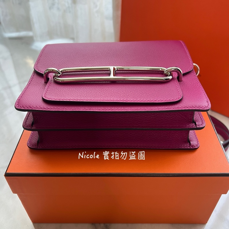 【🐎HERMES🐎】 💞HERMES愛馬仕Roulis mini L3玫瑰紫💞-13