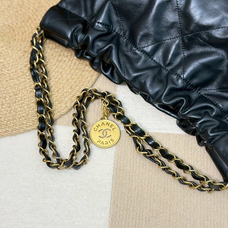 （天菜🖤✨錯過可惜！）🏷Chanel 香奈兒．22BAG 小號 滑面牛黑金 芯片款-16