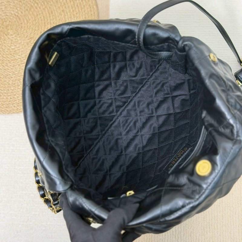 （天菜🖤✨錯過可惜！）🏷Chanel 香奈兒．22BAG 小號 滑面牛黑金 芯片款-21