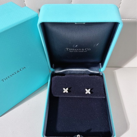 Tiffany & Co. Victoria系列 18K玫瑰金滿鑽小號耳環