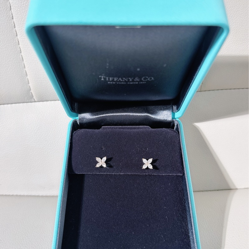 Tiffany & Co. Victoria系列 18K玫瑰金滿鑽小號耳環-1