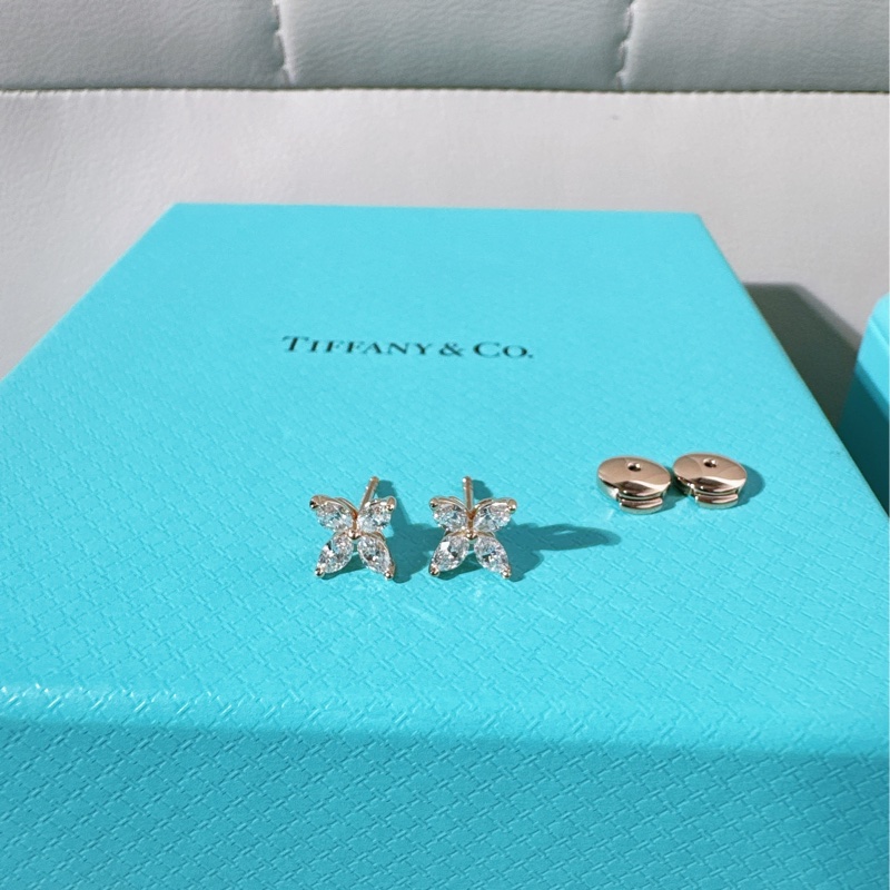 Tiffany & Co. Victoria系列 18K玫瑰金滿鑽小號耳環-4