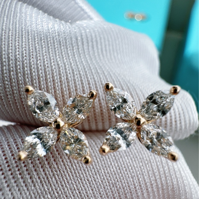 Tiffany & Co. Victoria系列 18K玫瑰金滿鑽小號耳環-7