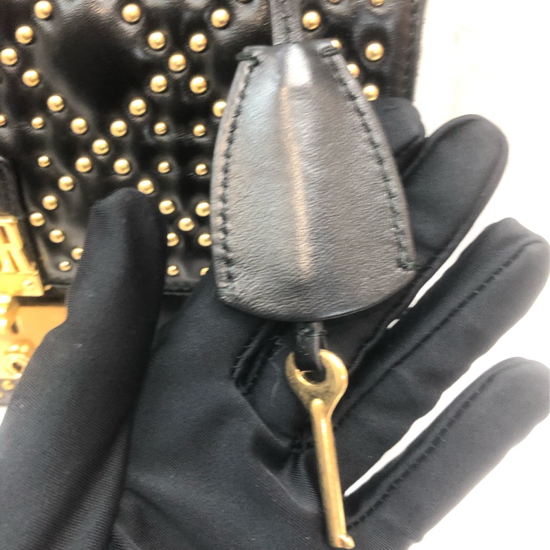 Dior 黑金菱格鏈條 羊皮 手袋 XC308-6
