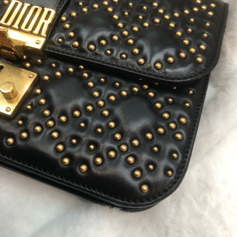 Dior 黑金菱格鏈條 羊皮 手袋 XC308-11