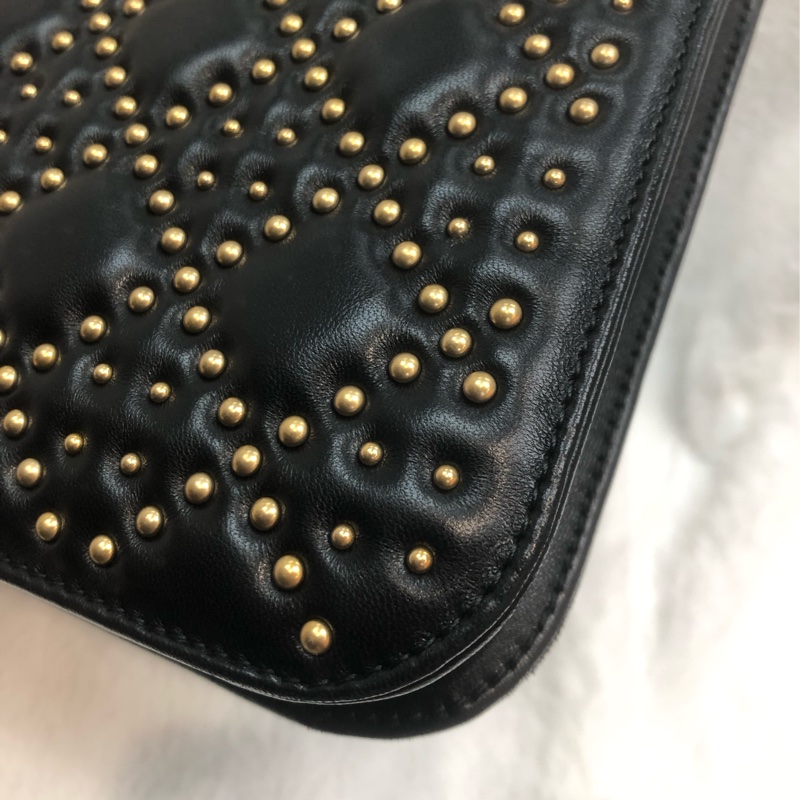 Dior 黑金菱格鏈條 羊皮 手袋 XC308-13