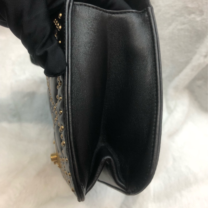 Dior 黑金菱格鏈條 羊皮 手袋 XC308-15