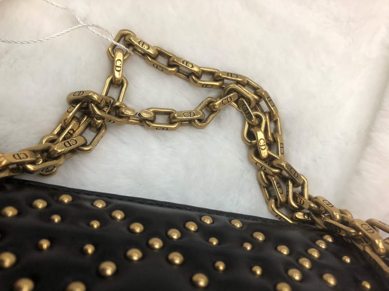 Dior 黑金菱格鏈條 羊皮 手袋 XC308-16
