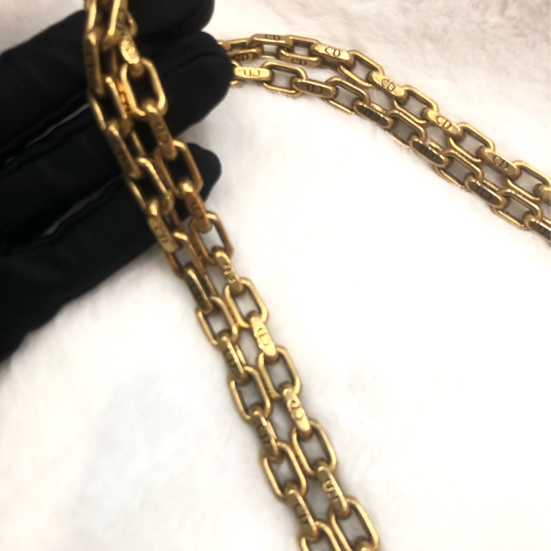 Dior 黑金菱格鏈條 羊皮 手袋 XC308-17