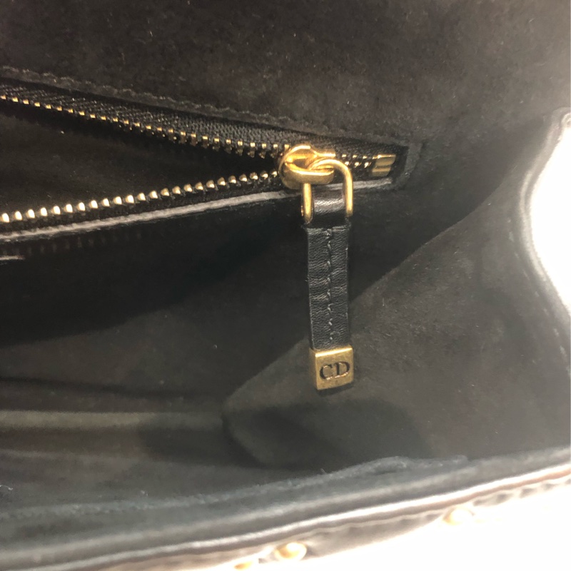 Dior 黑金菱格鏈條 羊皮 手袋 XC308-22