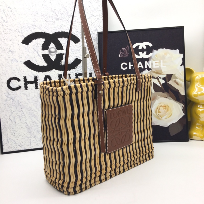 LOEWE羅意威草編菜籃子托特手提單肩包 無附件,尺寸:30*24*11-1