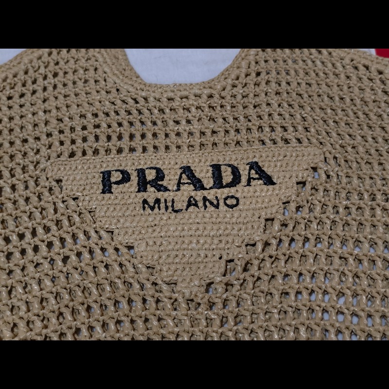 Prada 拉菲草 Raffia 編織托特包-2