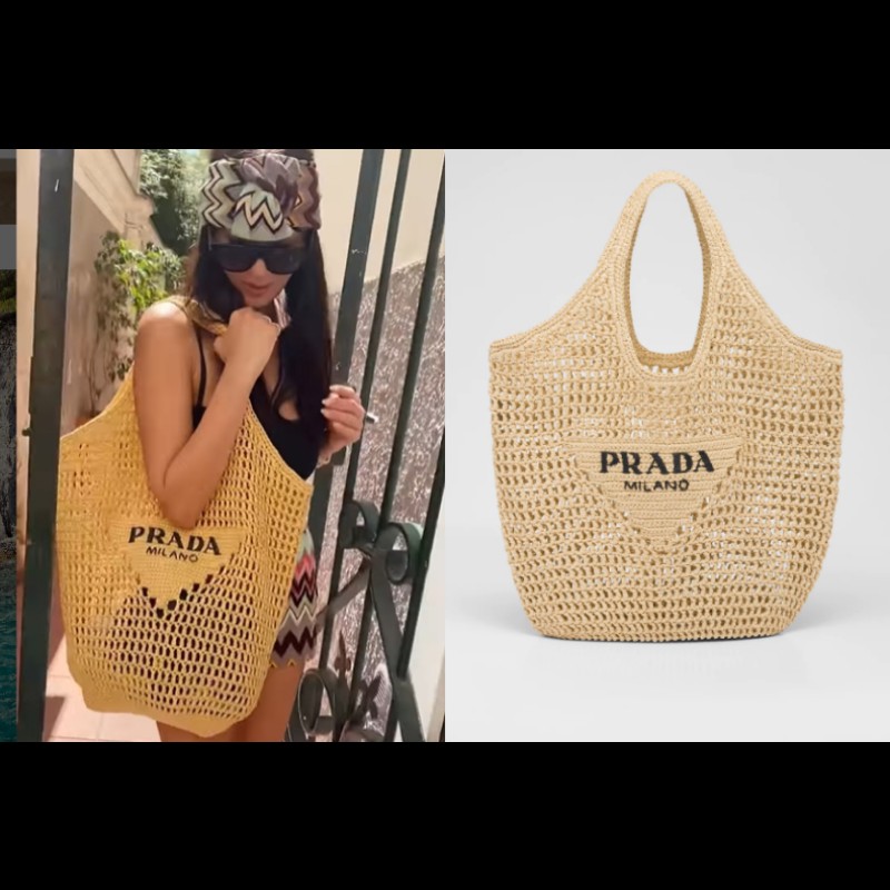 Prada 拉菲草 Raffia 編織托特包-10