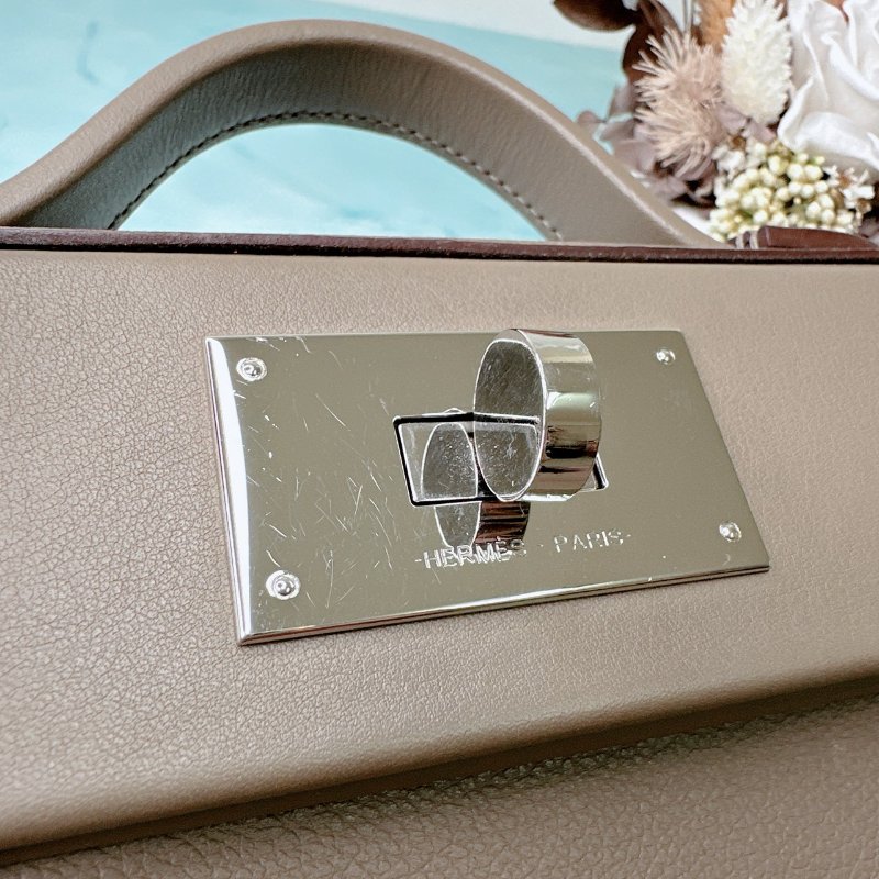 HERMES 銀扣大象灰2424 Mini-6