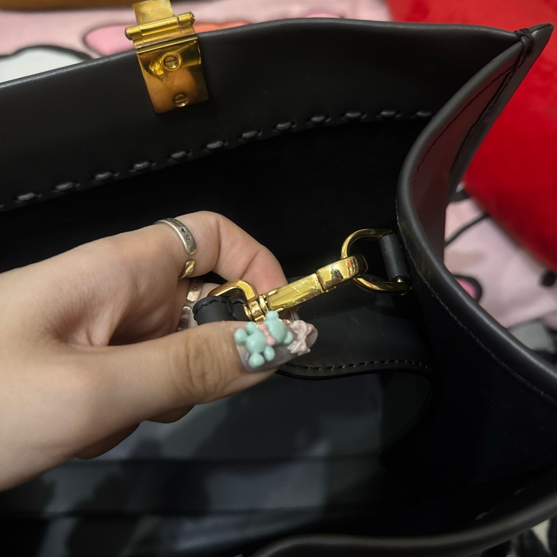 FENDI Sunshine 鴿灰色皮革與錦蛇皮手提袋-14